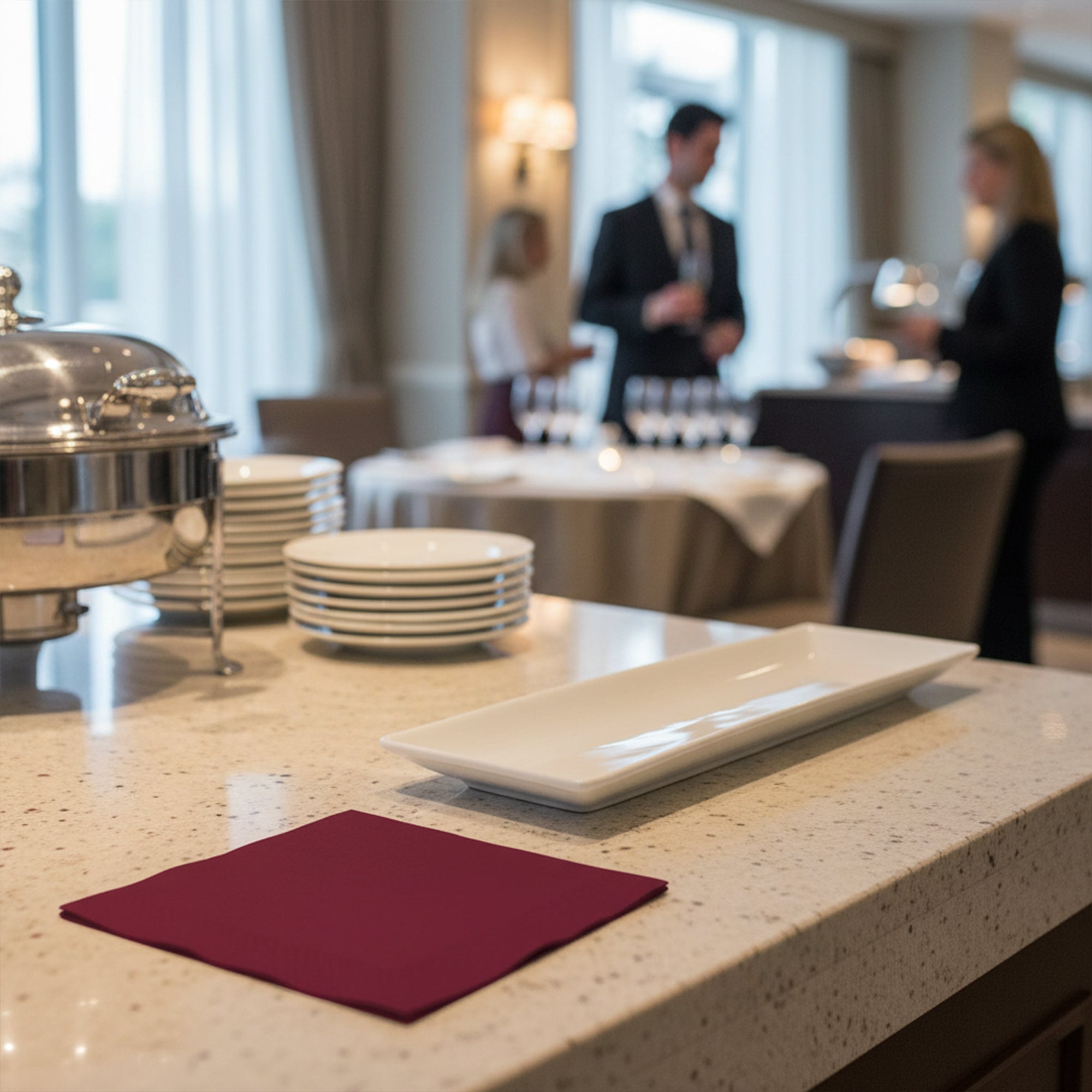 Burgundy Red Paper Beverage/Cocktail Napkins