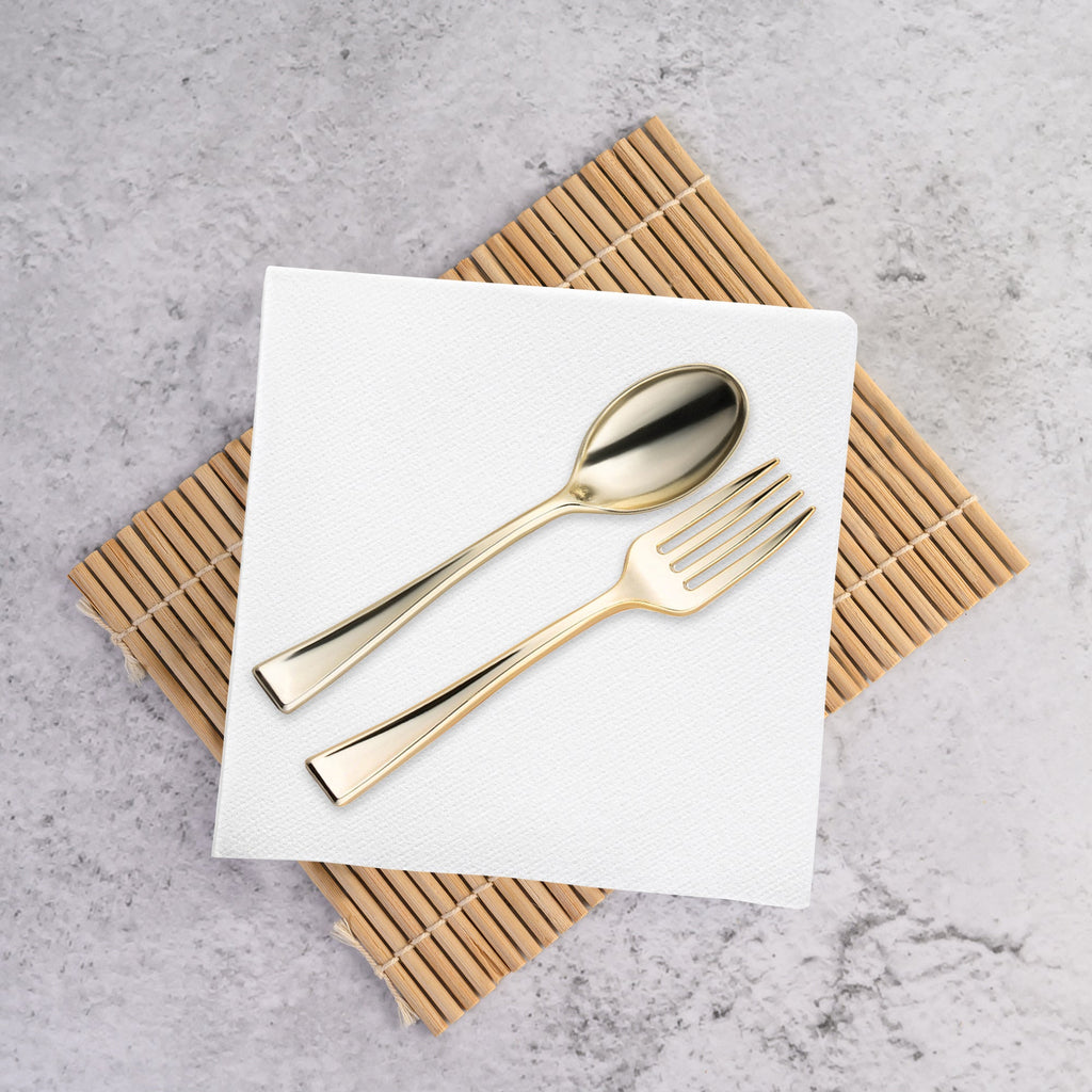 White Linen-Like Premium Paper Beverage/Cocktail Napkins