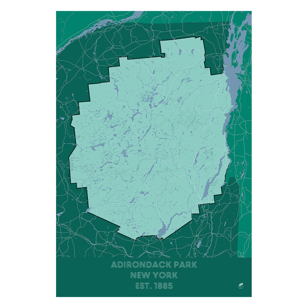 Adirondack Park Map - No Frame