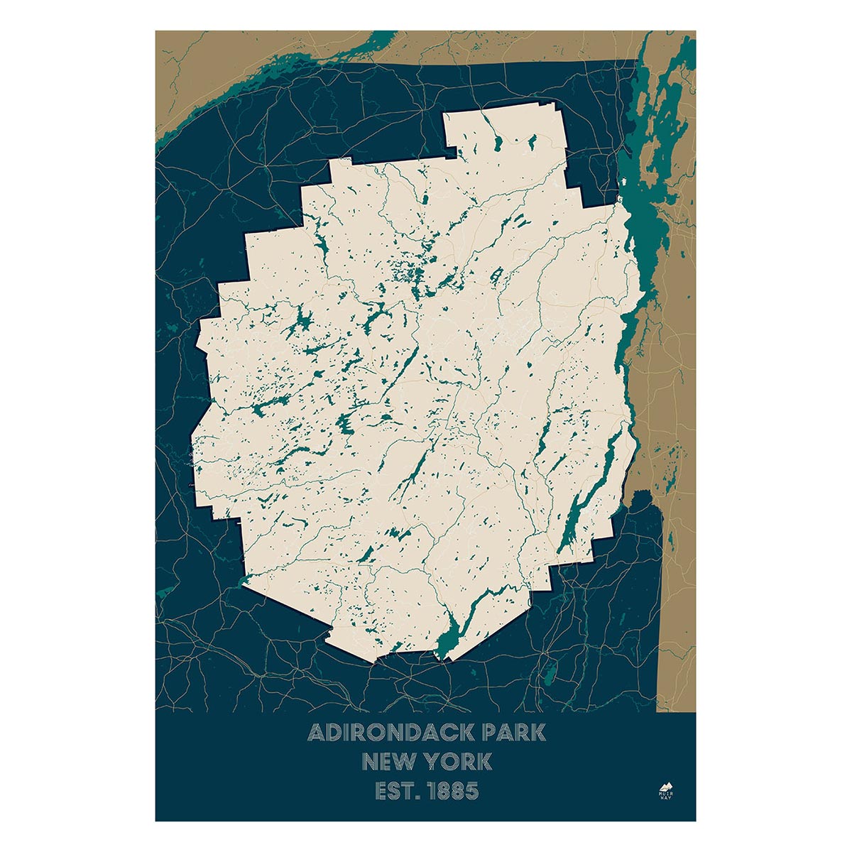 Adirondack Park Map - No Frame