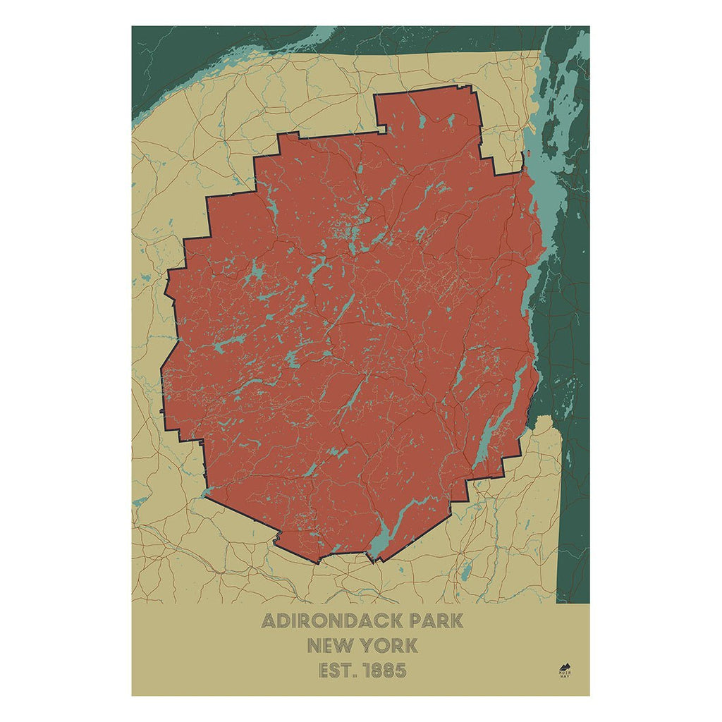 Adirondack Park Map - No Frame