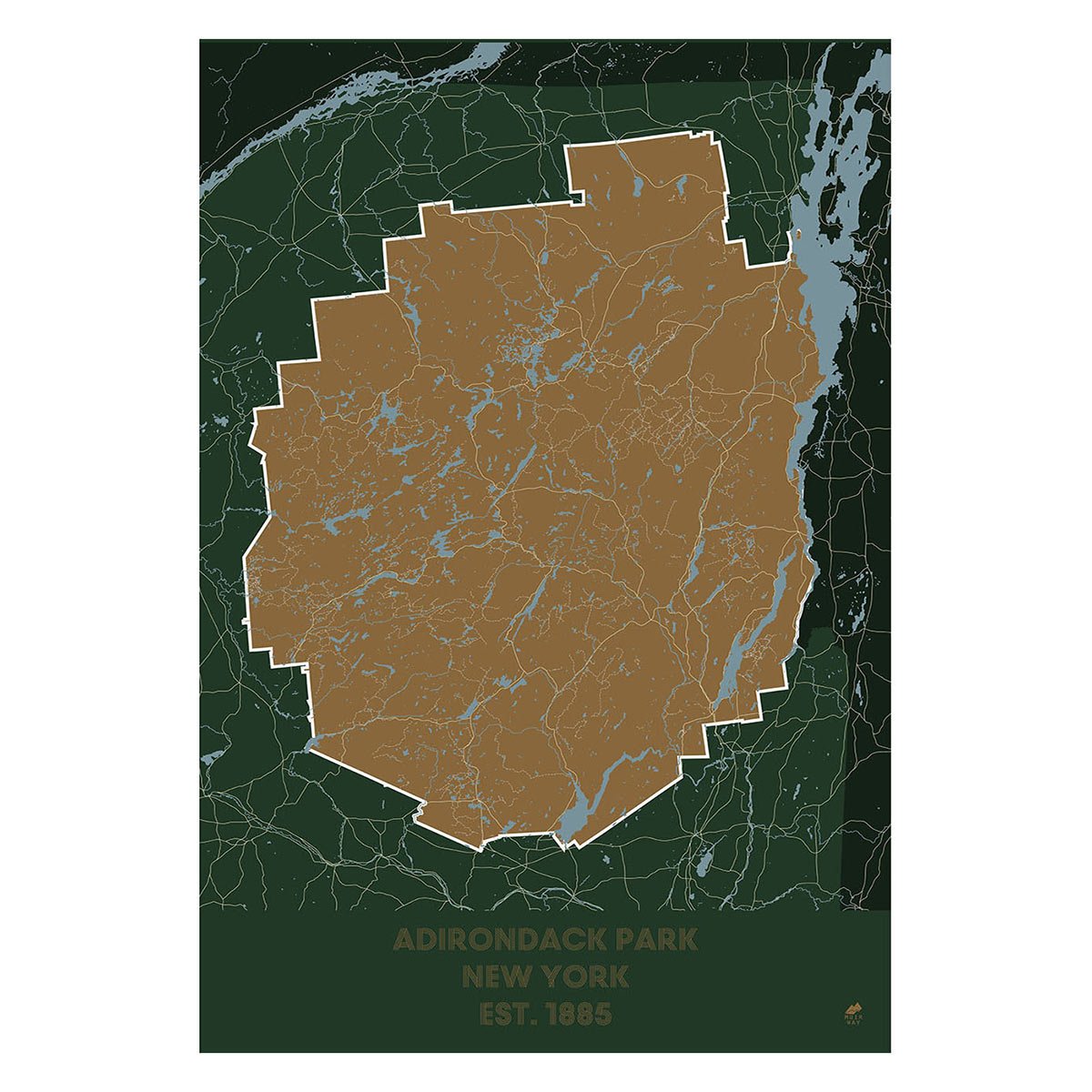 Adirondack Park Map - No Frame