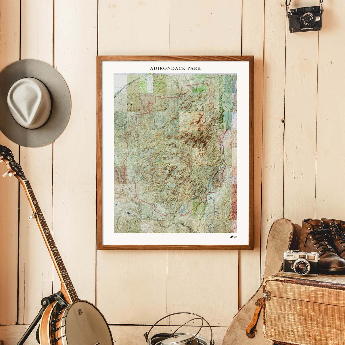 Adirondack Shaded Relief Map - No Frame
