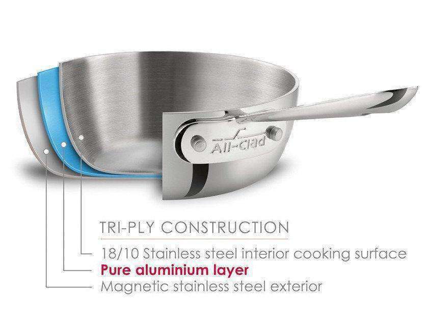 All-Clad D3 Stainless 2 QT (2L) Saucier