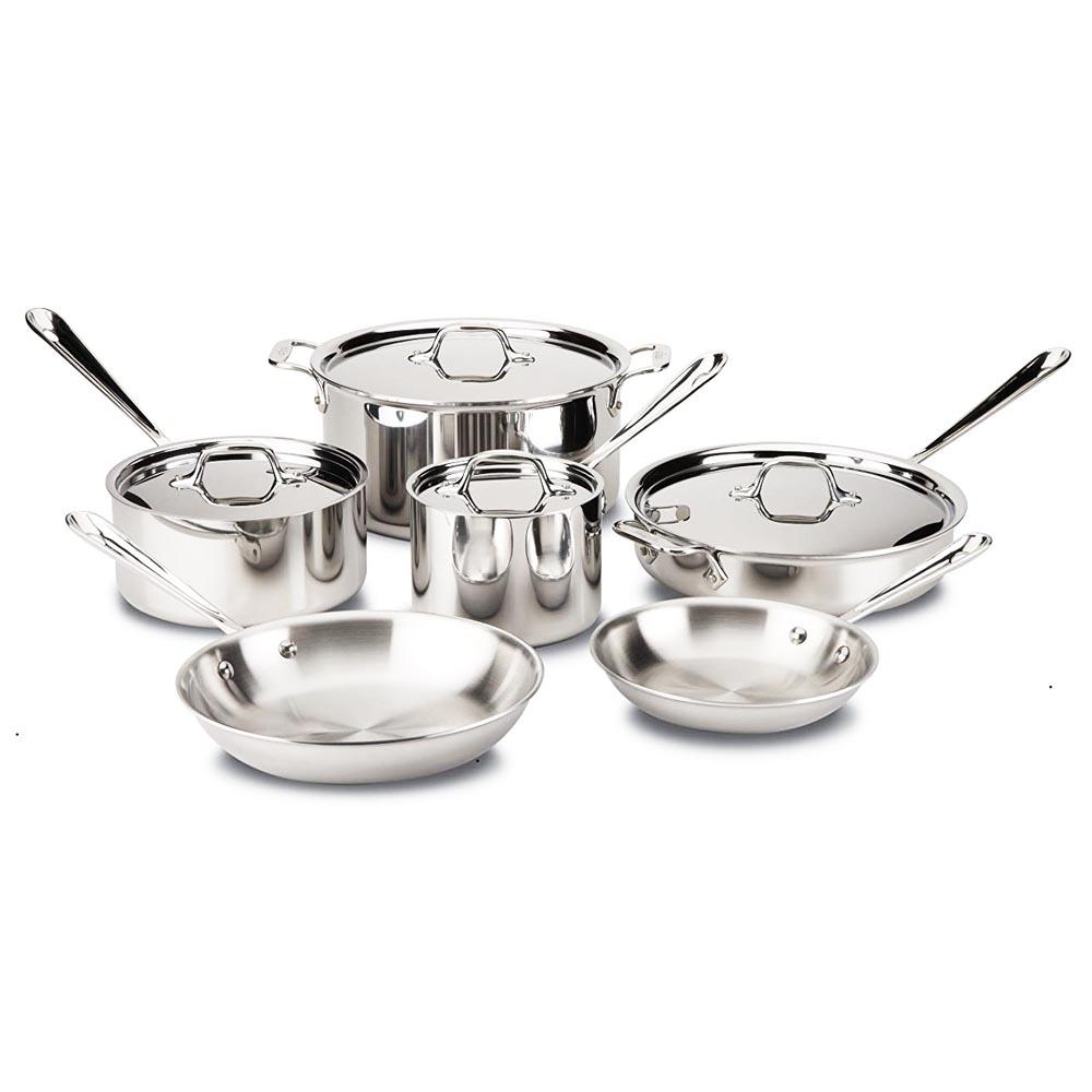 All-Clad D3 Stainless Steel Cookware Set - 10 Piece