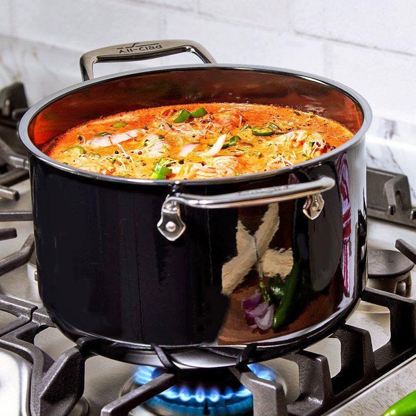 All-Clad FusionTec Ceramic 7 QT (6.7L) Stockpot with Lid - Onyx Black