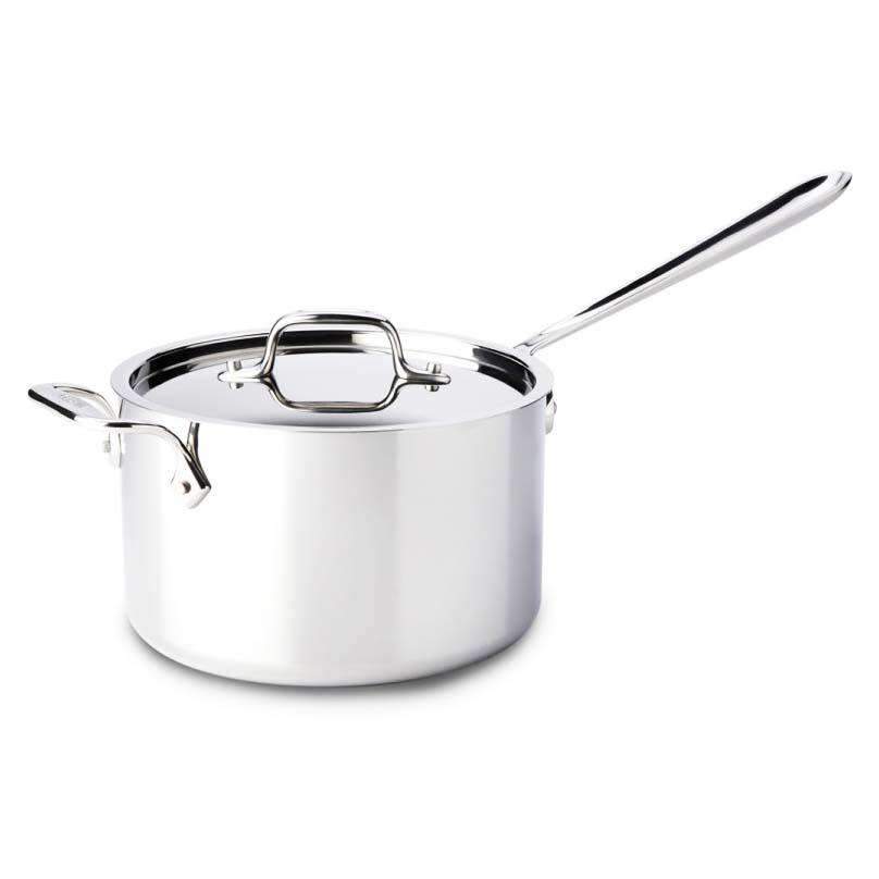 All-Clad Stainless D5 Polished Saucepan with Lid