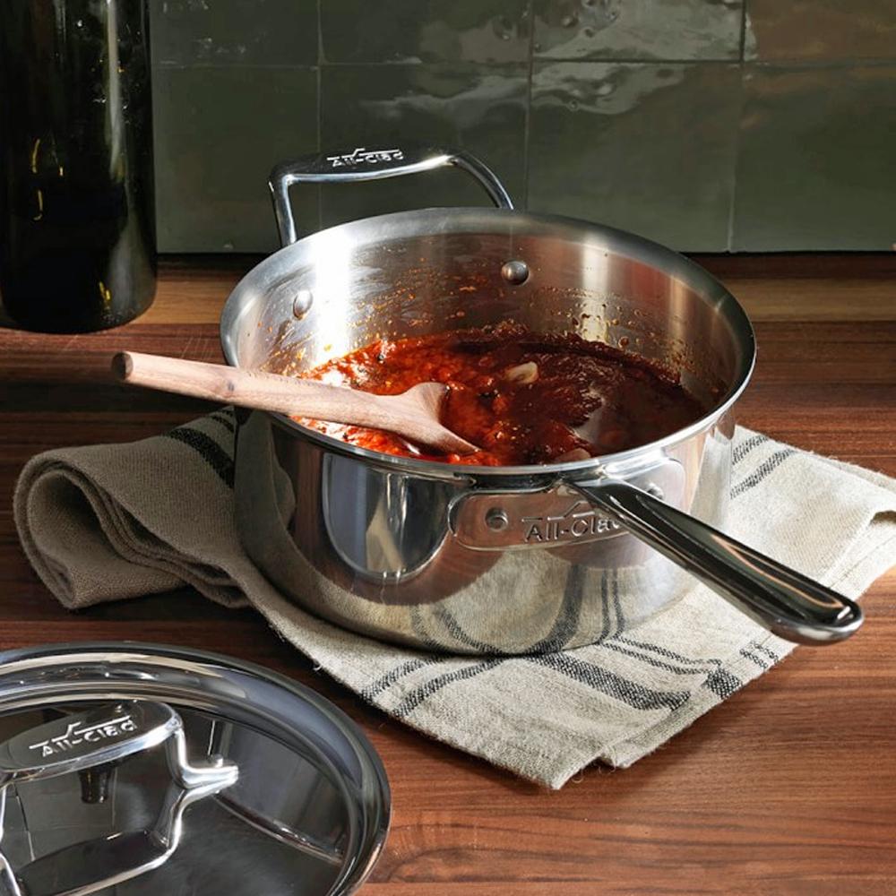 All-Clad Stainless D5 Polished Saucepan with Lid