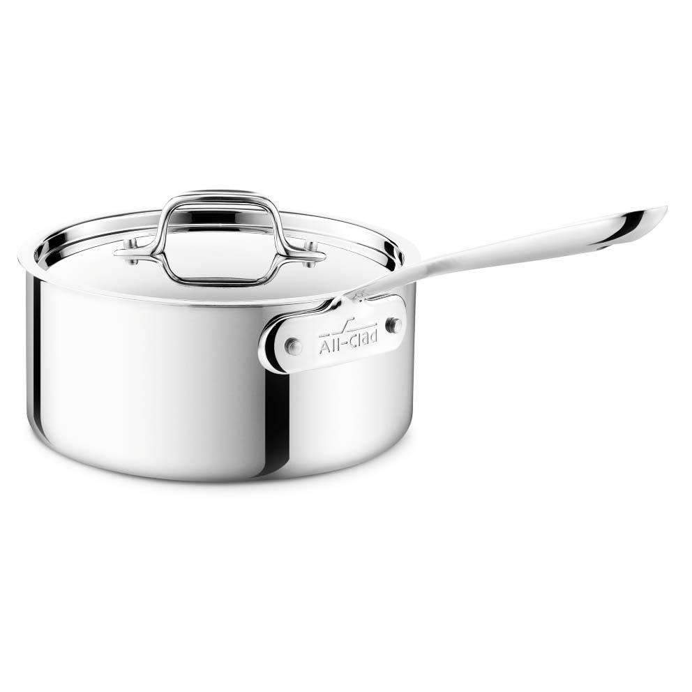 All-Clad Stainless D5 Polished Saucepan with Lid