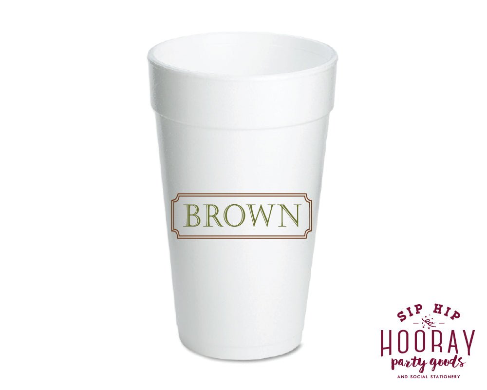 At Home Collection | Custom Family Name Foam Cups