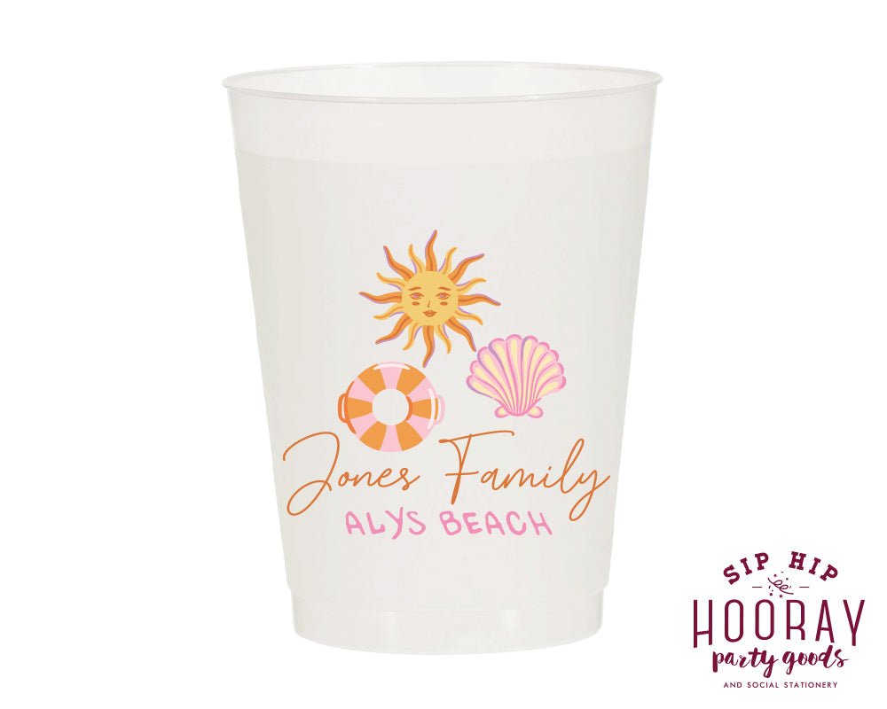 At Home Collection | Family Beach Vacation Full Color Frosted Cups
