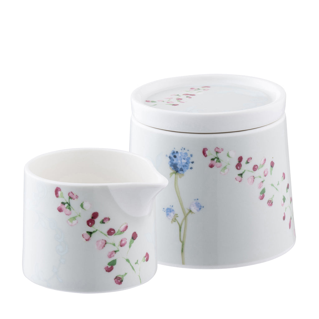 Aynsley Camille Pale Jade Sugar & Creamer