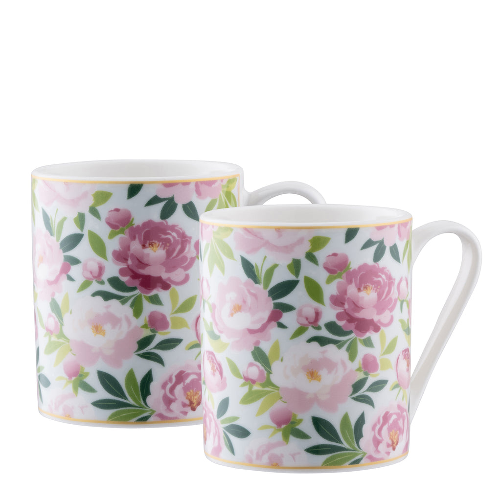 Aynsley Pink Peony Mugs