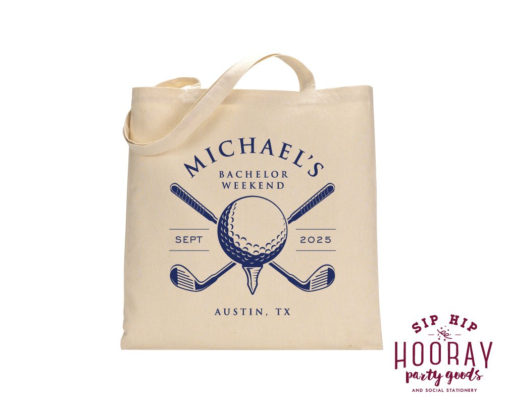 Bachelor Weekend Golf Trip Custom Welcome Tote Bags