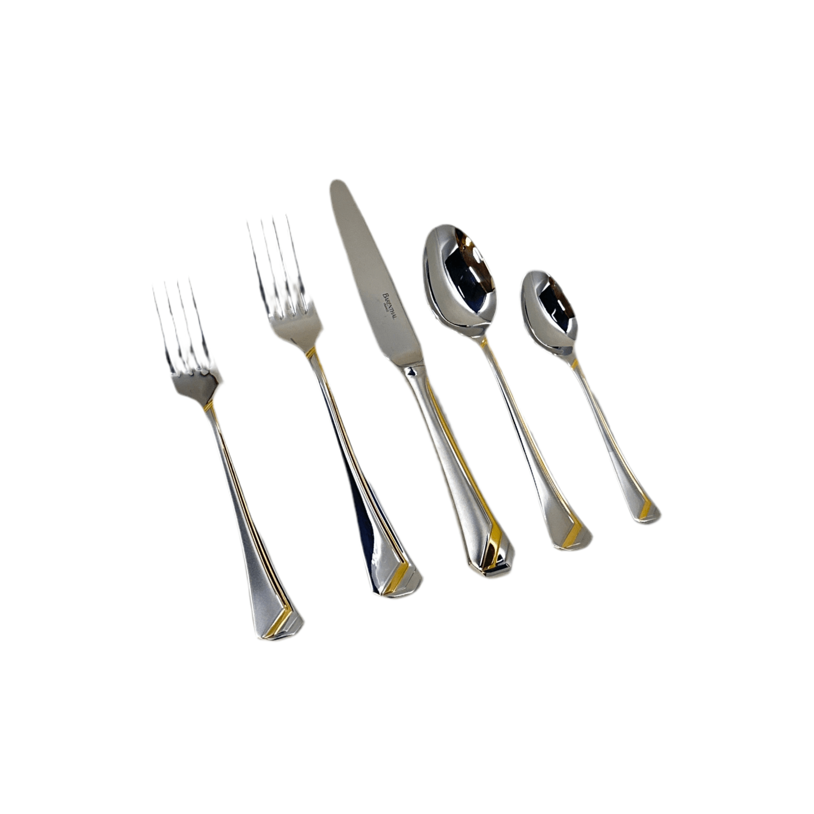 Barenthal Strada Satin & Gold Flatware - 5 Piece Place Setting