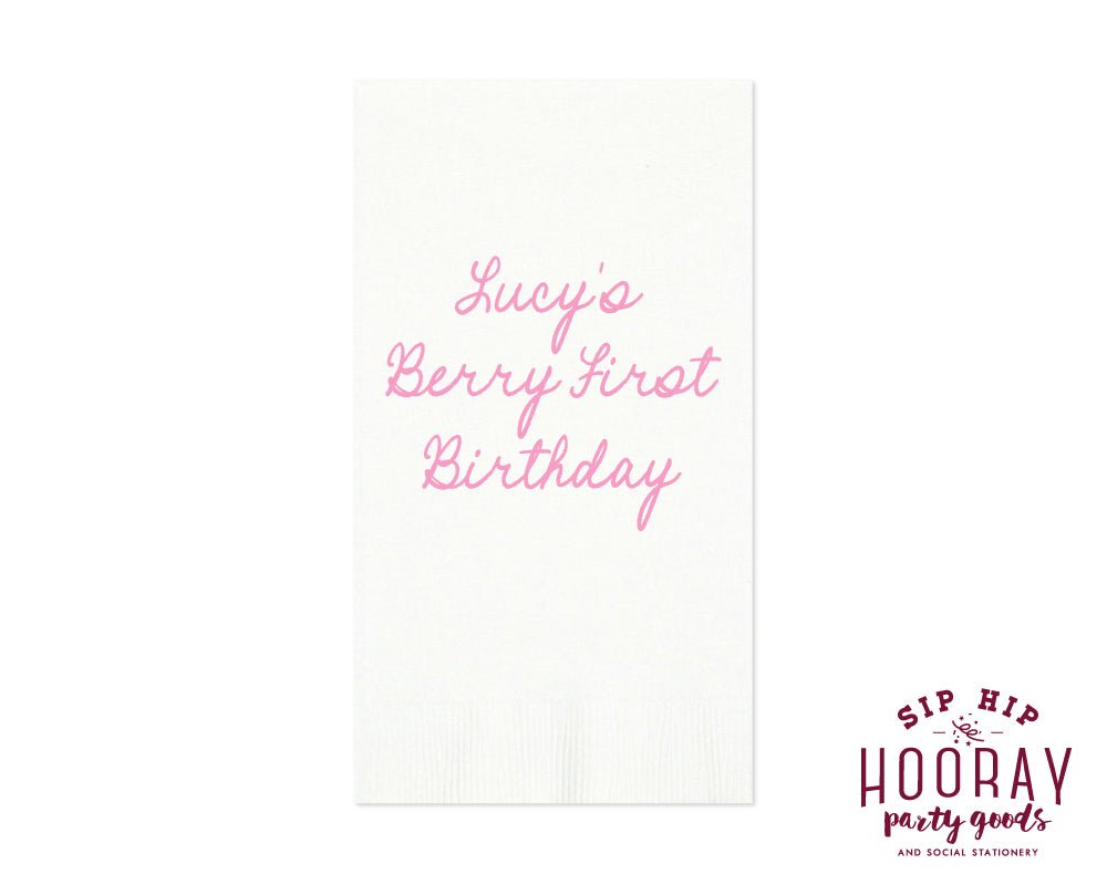 Berry First Birthday Guest Towels