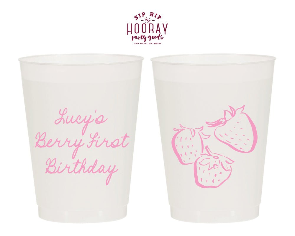 Berry First Birthday Strawberry Frosted Cups