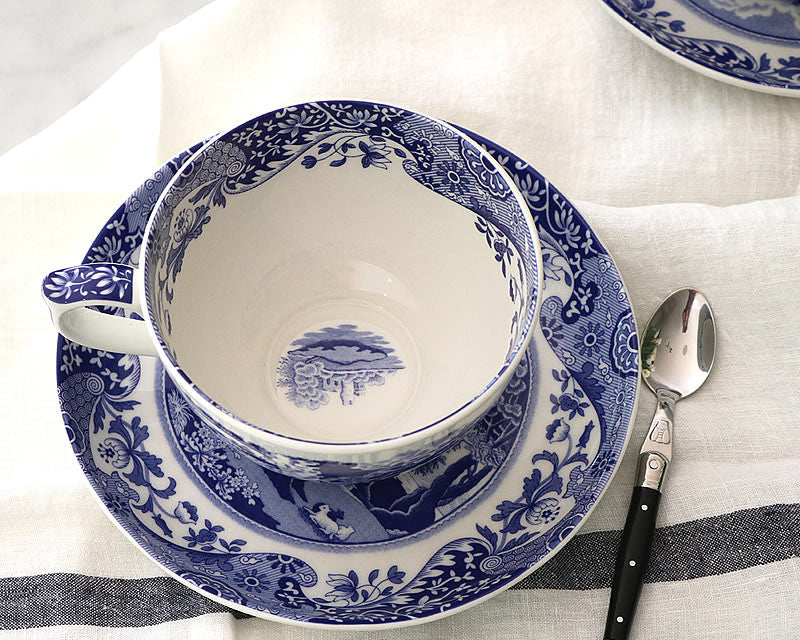 Blue Italian Jumbo Cup & Saucer