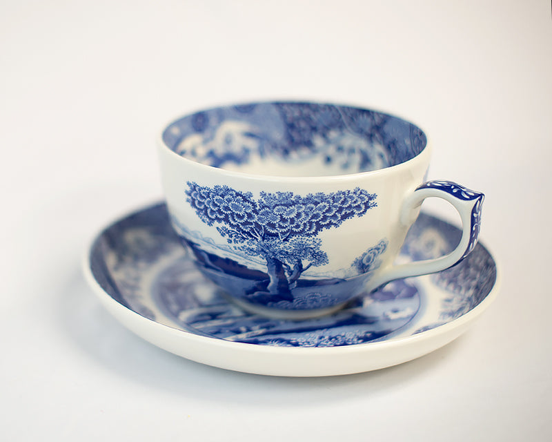 Blue Italian Jumbo Cup & Saucer