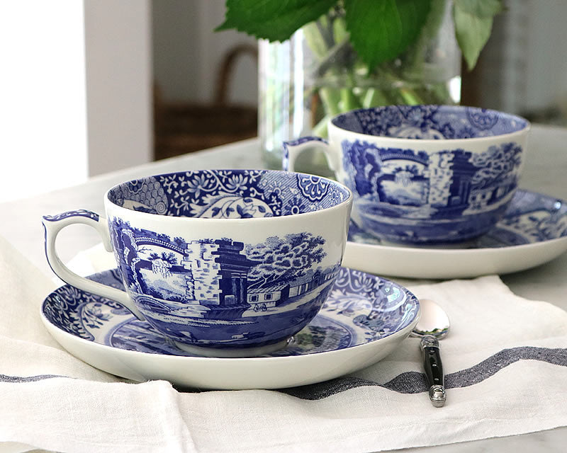 Blue Italian Jumbo Cup & Saucer