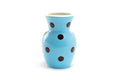 Polka Dots Vase - Brown on Blue
