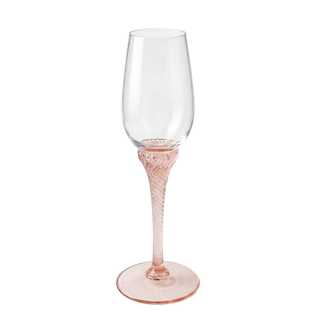 Bohemia Crystal Pink Swirl Champagne Flute