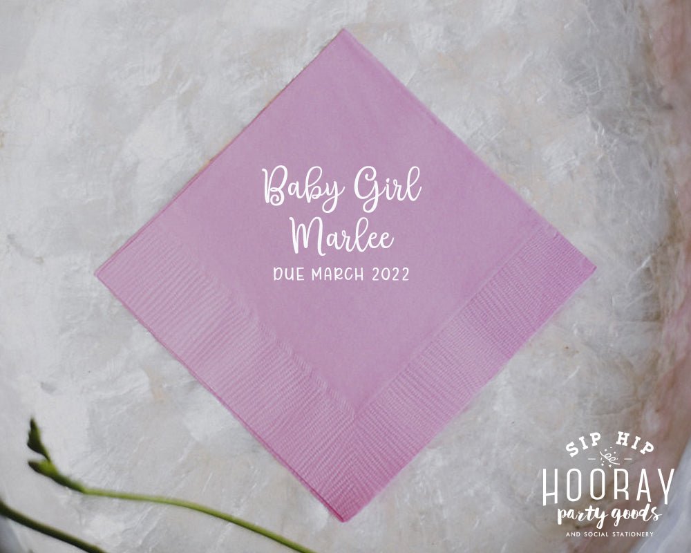 Bottles Bottoms Up Baby Shower Cocktail Napkin