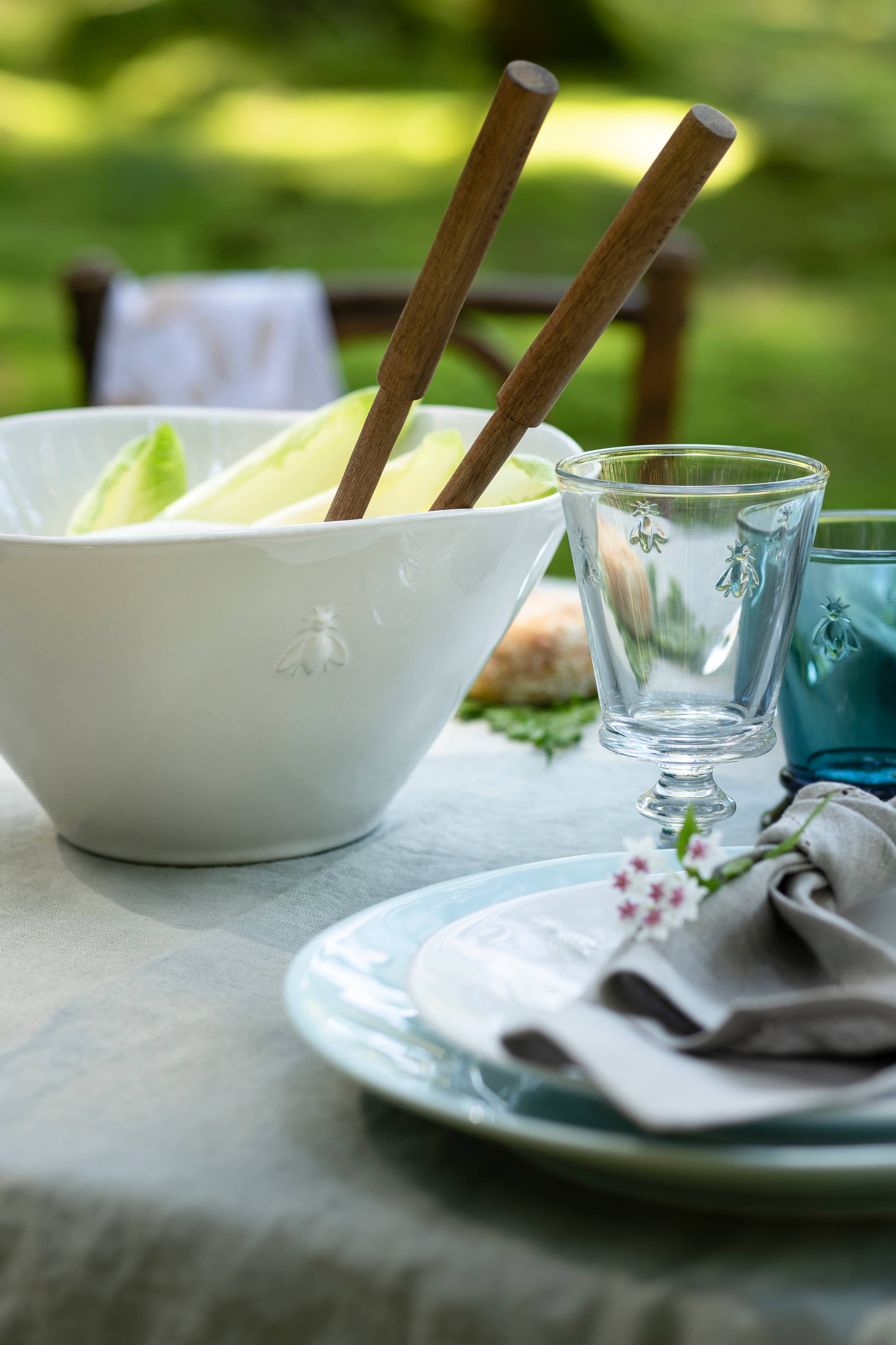 La Rochere Bee Ceramic Dessert Plates - Ecru