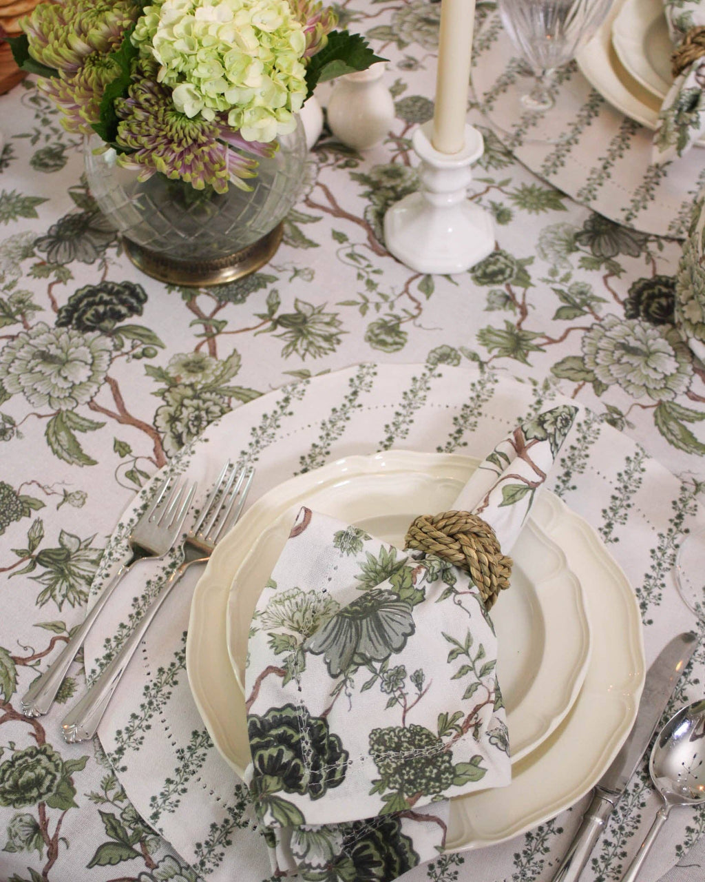 Florence Floral Napkins Set of Four: Fern