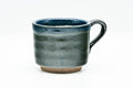 Japanese Teacup - Black Blue Glazed Ushirode Rear-Handled Teacup - 140ml