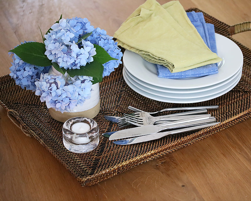 Rectangular Slanting Tray With Handles