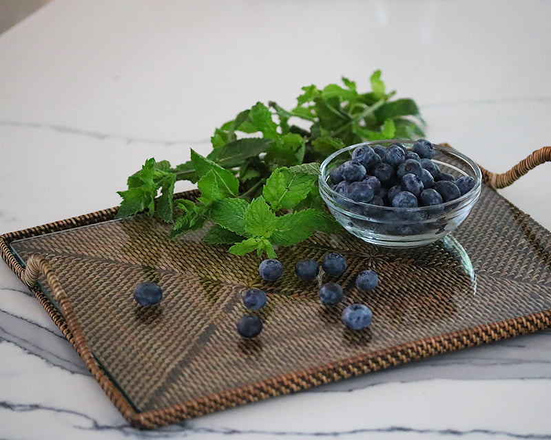 Rectangular Tray With Glass Bottom