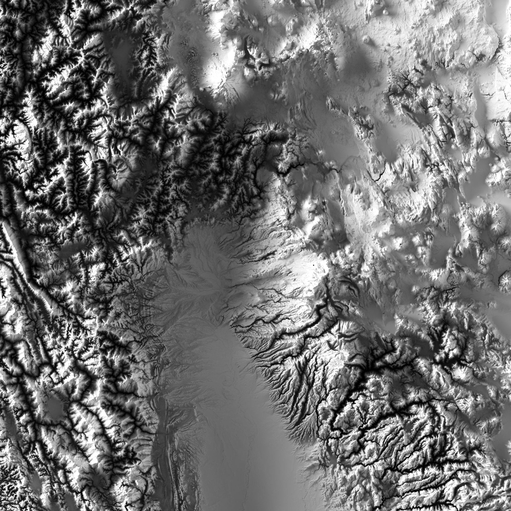 California Elevation Map - No Frame