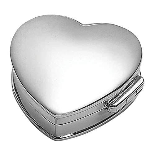 Carrs Sterling Silver Heart Shaped Plain Pill Box