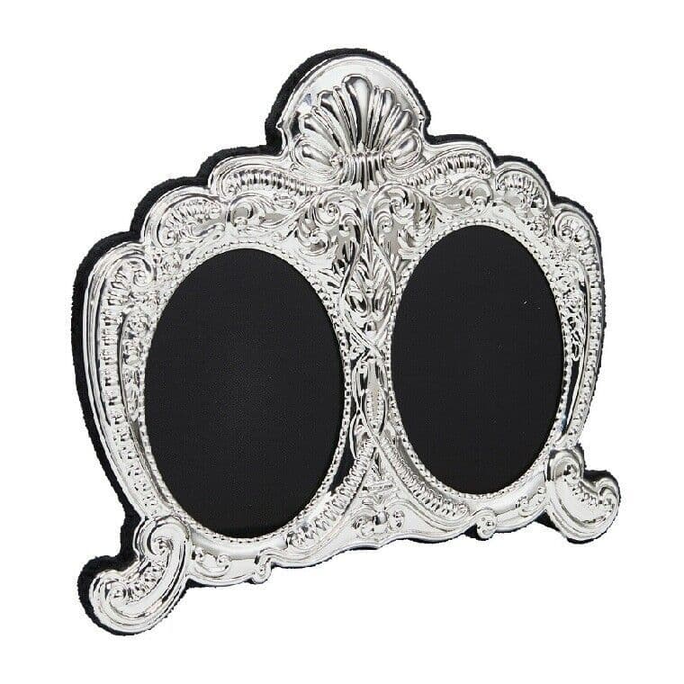 Carrs Sterling Silver Traditional 4x3.5" Double Photo Frame