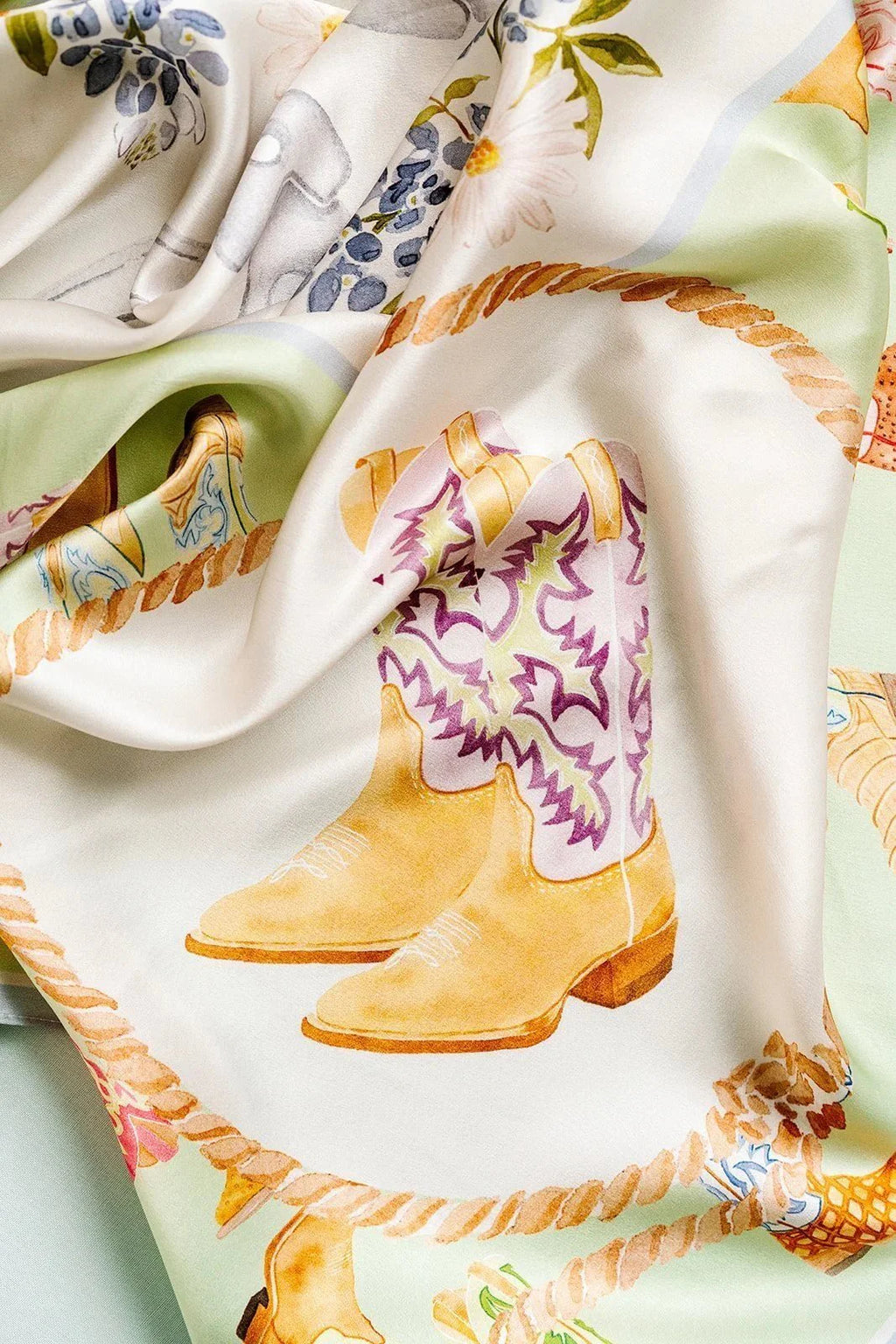 Catherine Cartie Boot Scarf – 36” Luxury Hand-Painted Silk Scarf