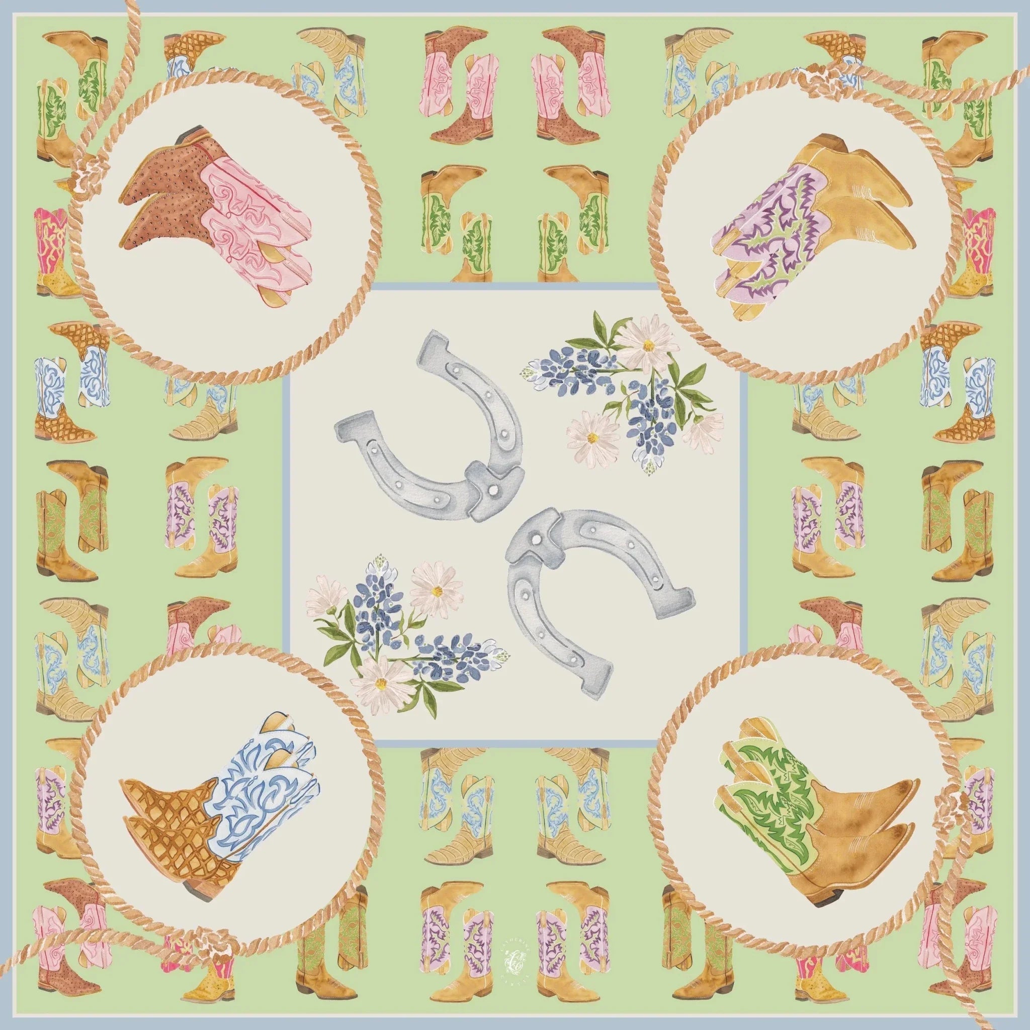 Catherine Cartie Boot Scarf – 36” Luxury Hand-Painted Silk Scarf