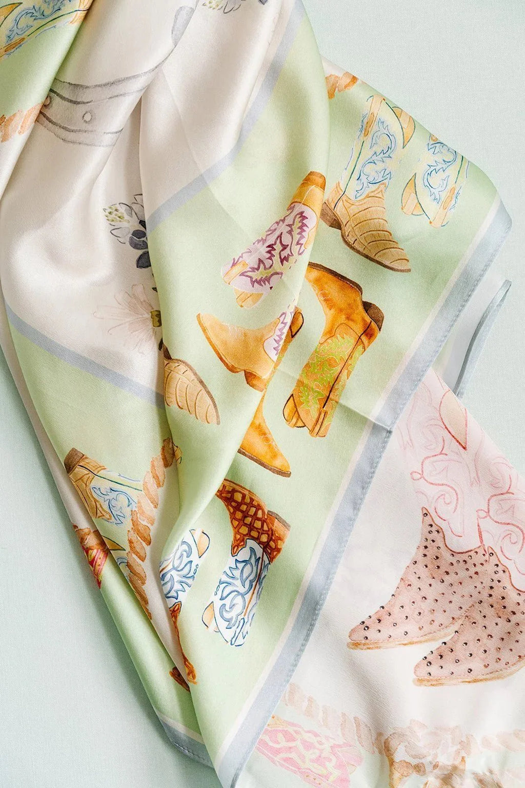 Catherine Cartie Boot Scarf – 36” Luxury Hand-Painted Silk Scarf