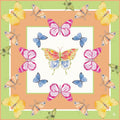 Catherine Cartie Bright Butterfly Silk Scarf – 36” Luxury Hand-Painted Silk Scarf
