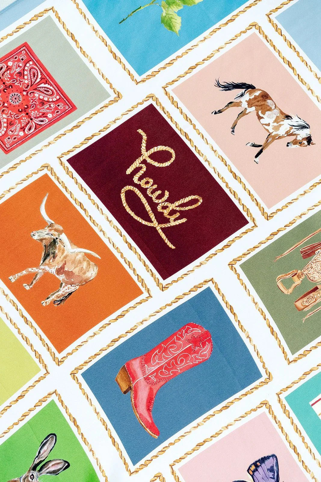 Catherine Cartie Out West Scarf – 36” Luxury Hand-Painted Silk Scarf