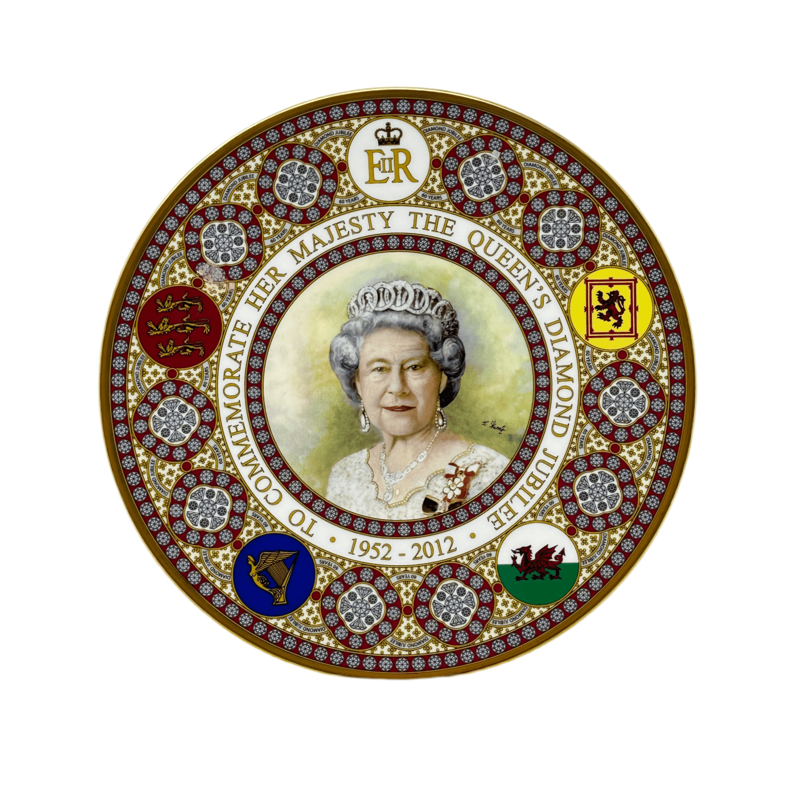 Caverswall Her Majesty the Queen's Diamond Jubilee Coupe Plate