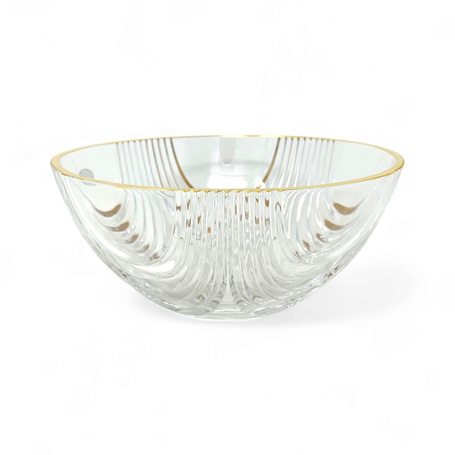 Cevik Crystal Gold Rim Round Bowl