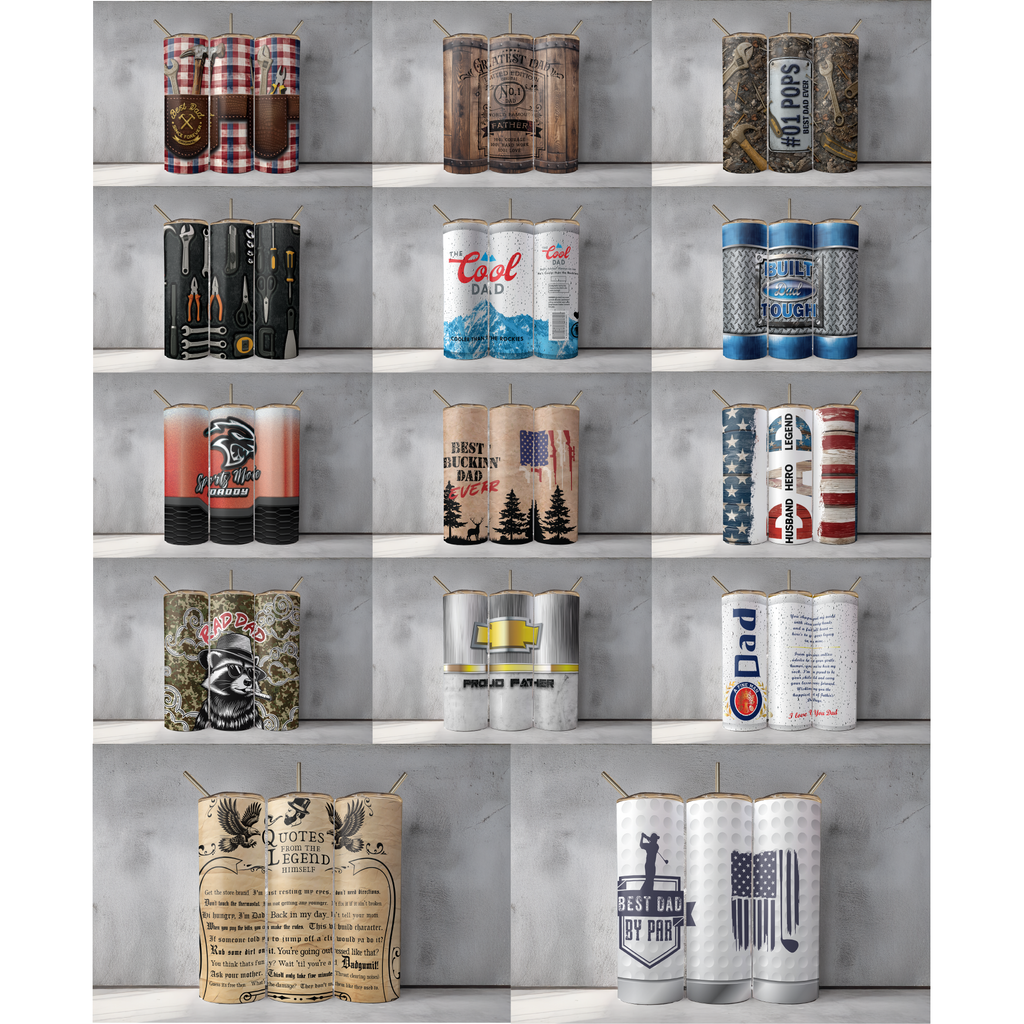 Assorted Ready to Press Sublimation Tumbler Prints (14 Pack) - Father's Day 2025