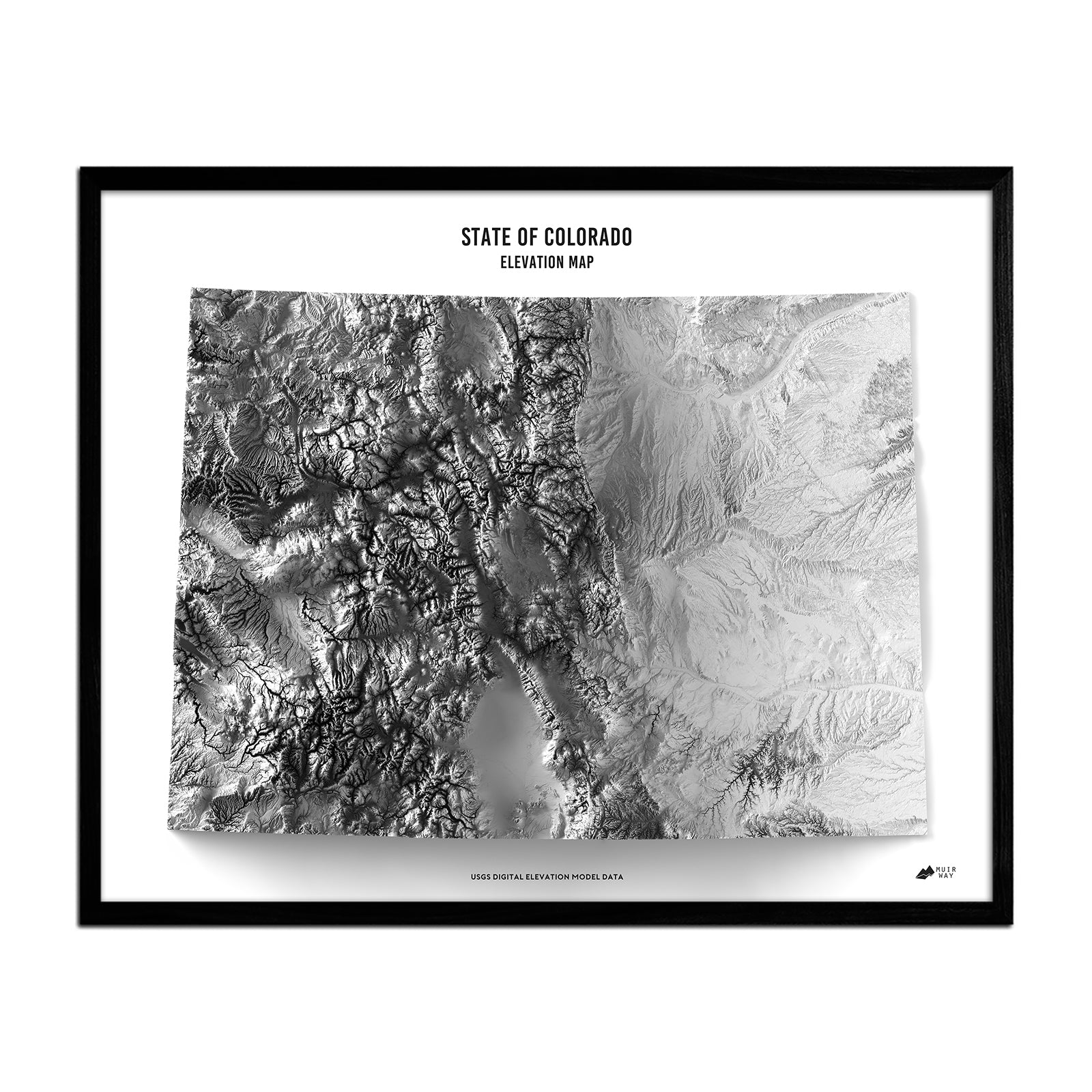 Colorado Elevation Map - No Frame