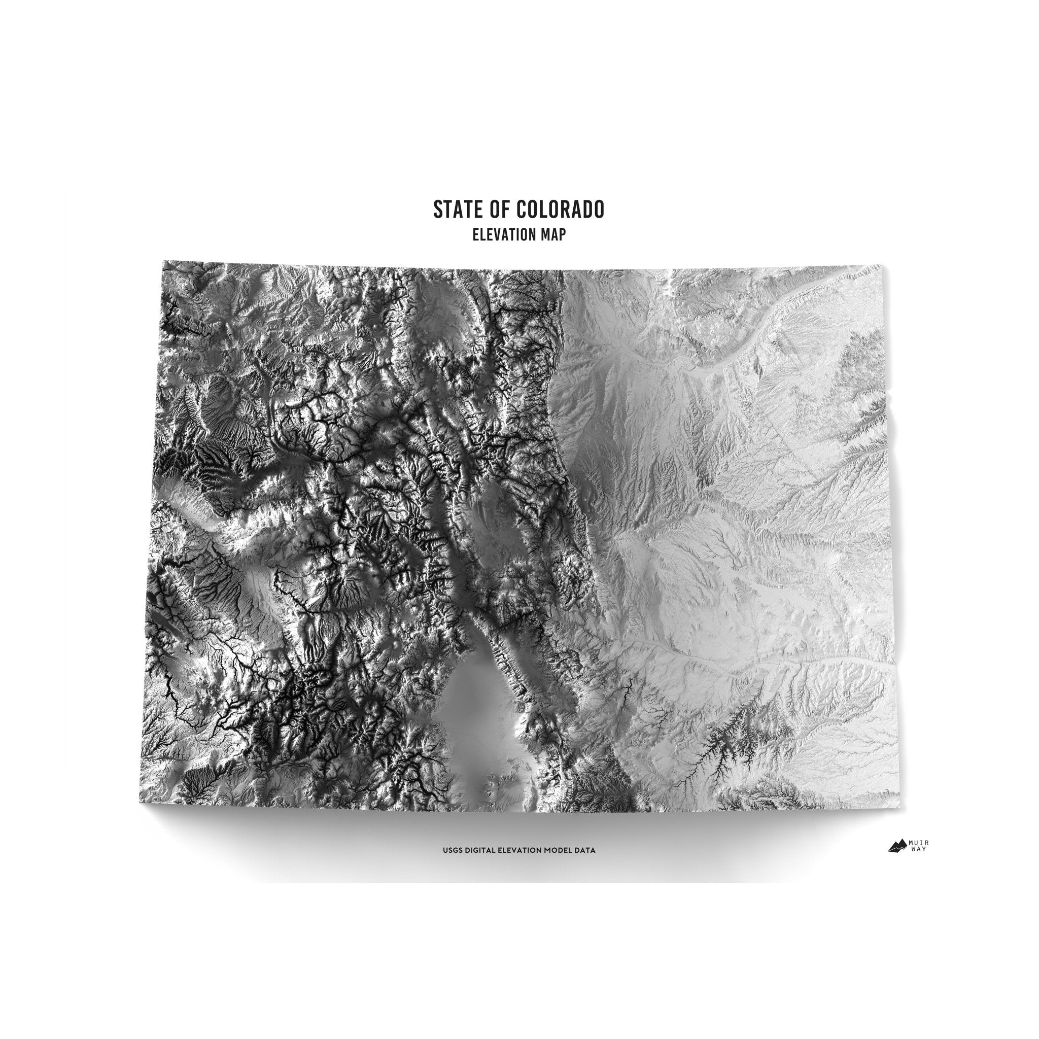Colorado Elevation Map - No Frame