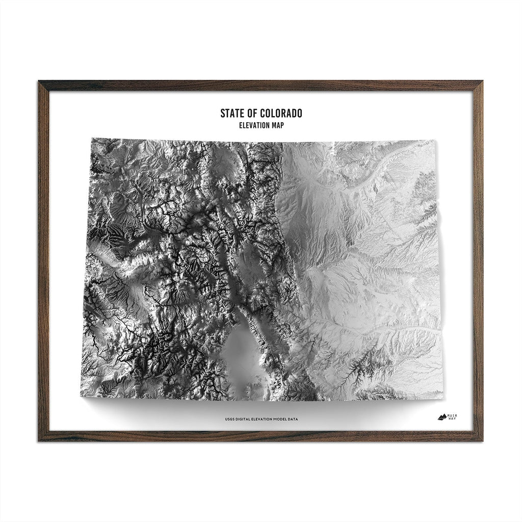 Colorado Elevation Map - No Frame