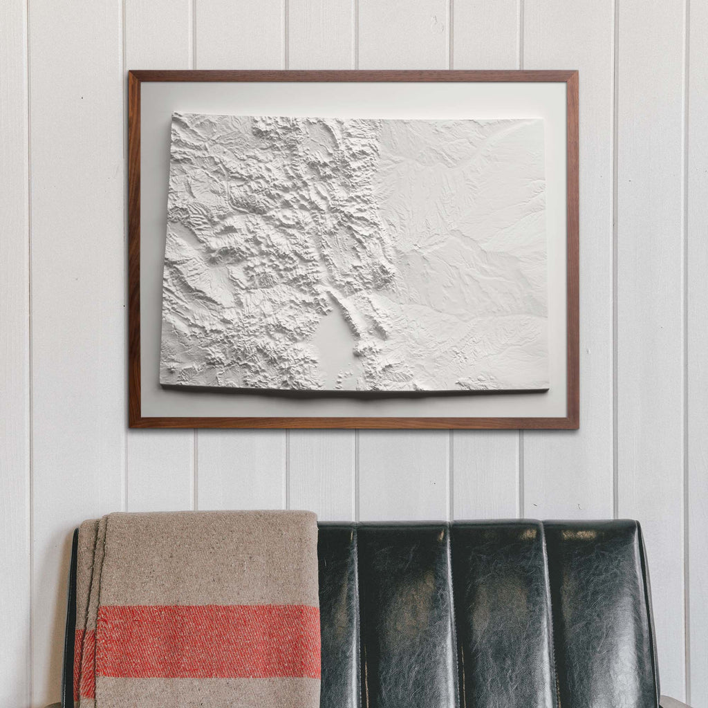 Colorado - White 3D Raised Relief Map