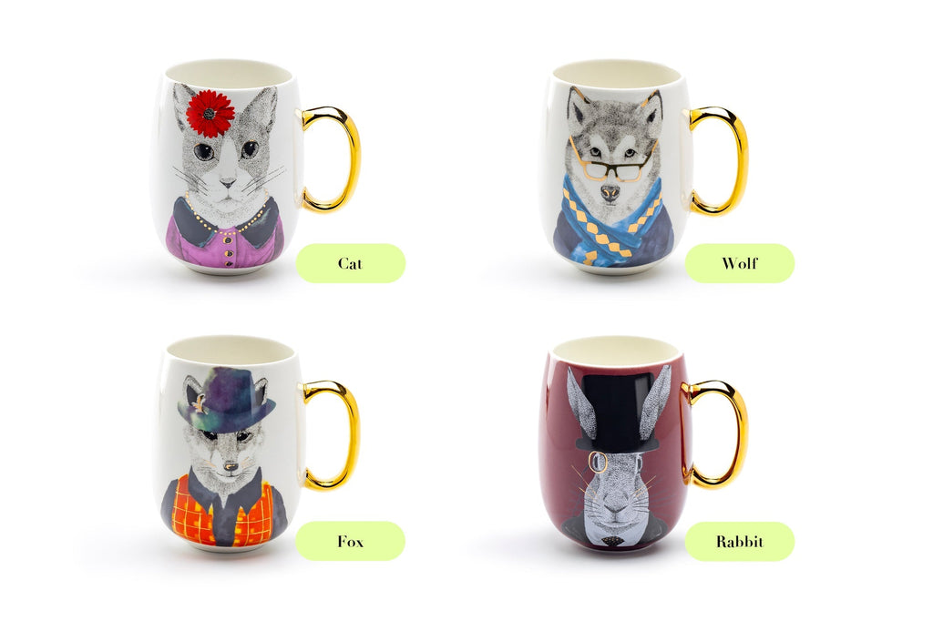 Hipster Wolf Large Coffee Mug - 20oz