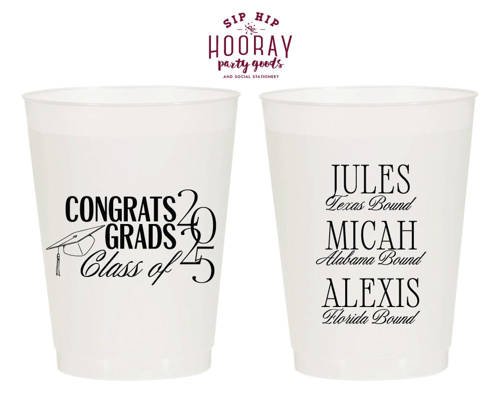 Congrats Graduation Frosted Cups