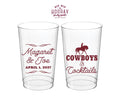 Cowboys and Cocktails Custom Western Wedding Hard Plastic Cups